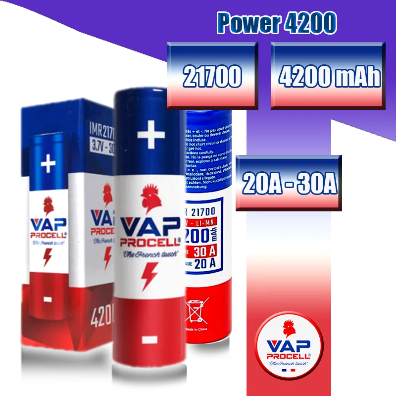 CHTIVAPOTEUR-ACC-VAPPROCPWERIMR4200-20A_accumulateur-power-4200-imr-21700-4200mah-20a-35a-pulse-vap-procell