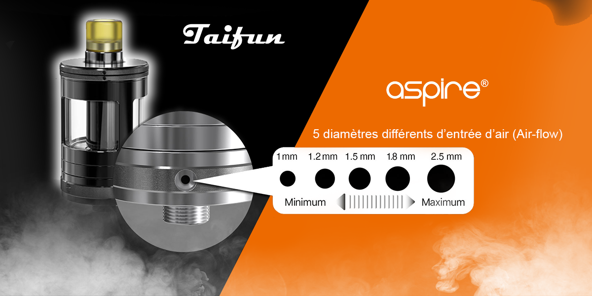 Présentation des différents Air Flow (entrée d'air) du clearomiseur Nautilus GT de Aspire